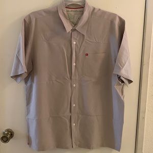 Tan Quiksilver Button Up Shirt